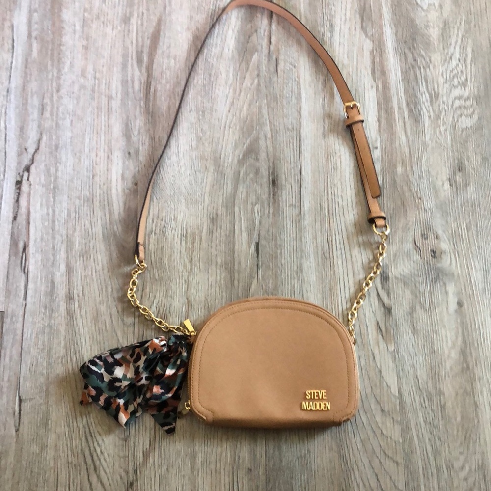 Steve Madden Cute Purse With Scarf And Gold Chain Nwot Gem